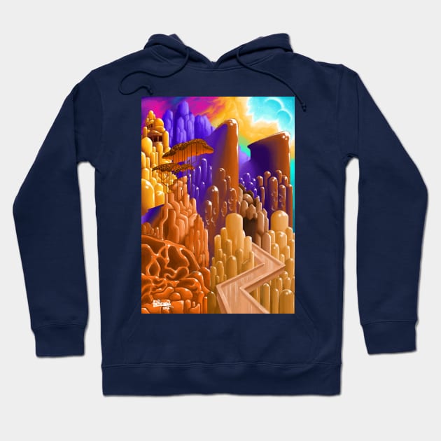 The Outworldly Mountain Palace Hoodie by Glen Bosiwang Pop Culture Bonanza!